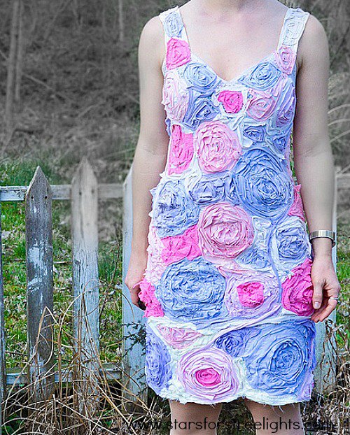 10 Fabulous DIY Ways to Recycle Old Tees t shirt flower dress tutorial