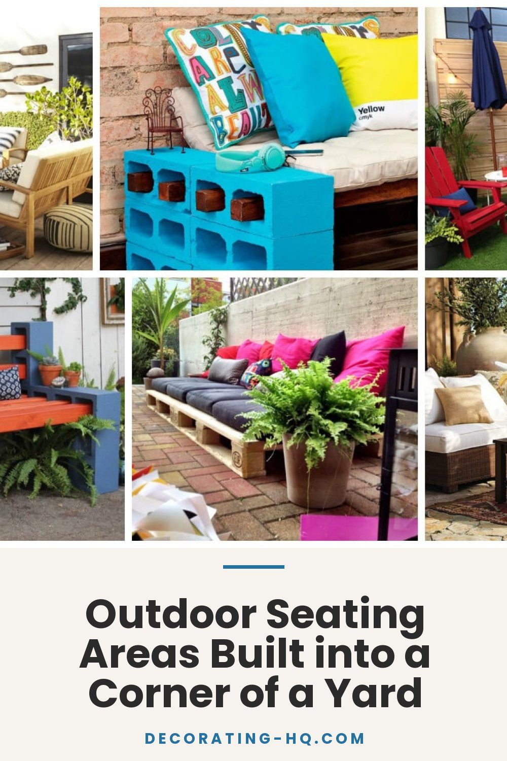 Outdoor Seating Areas Built into a Corner of a Yard