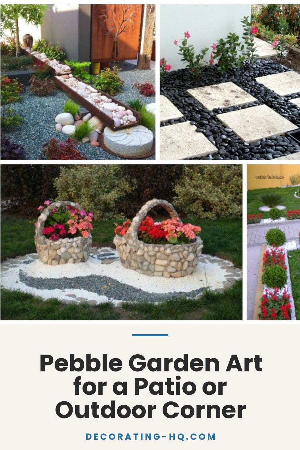 Pebble Garden Art for a Patio or Outdoor Corner