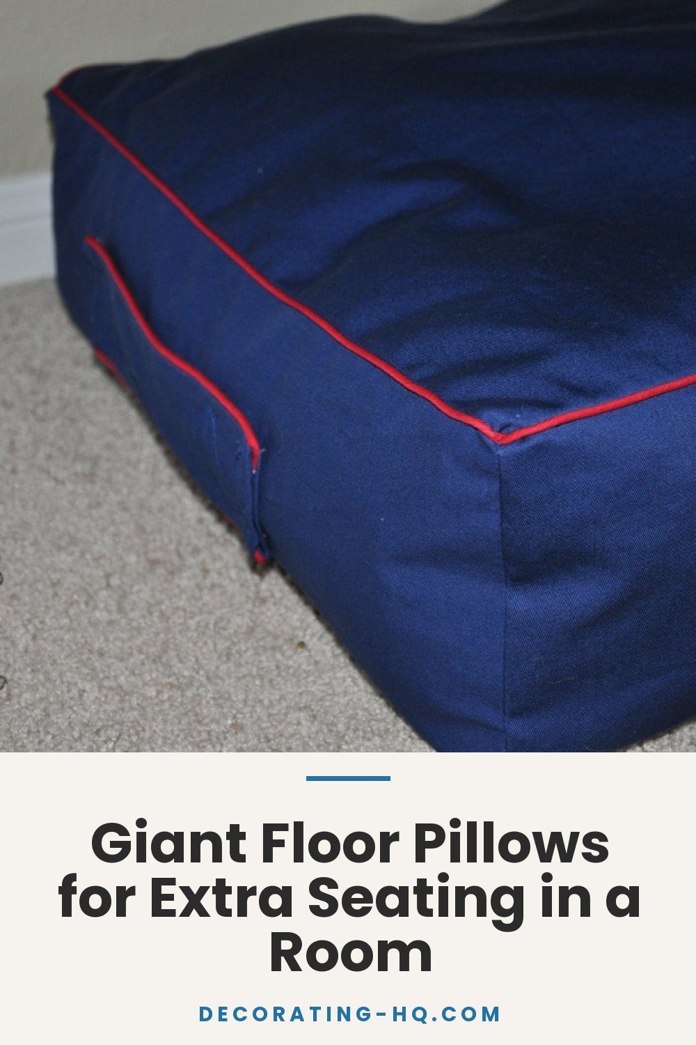 Giant Floor Pillows for Extra Seating in a Room