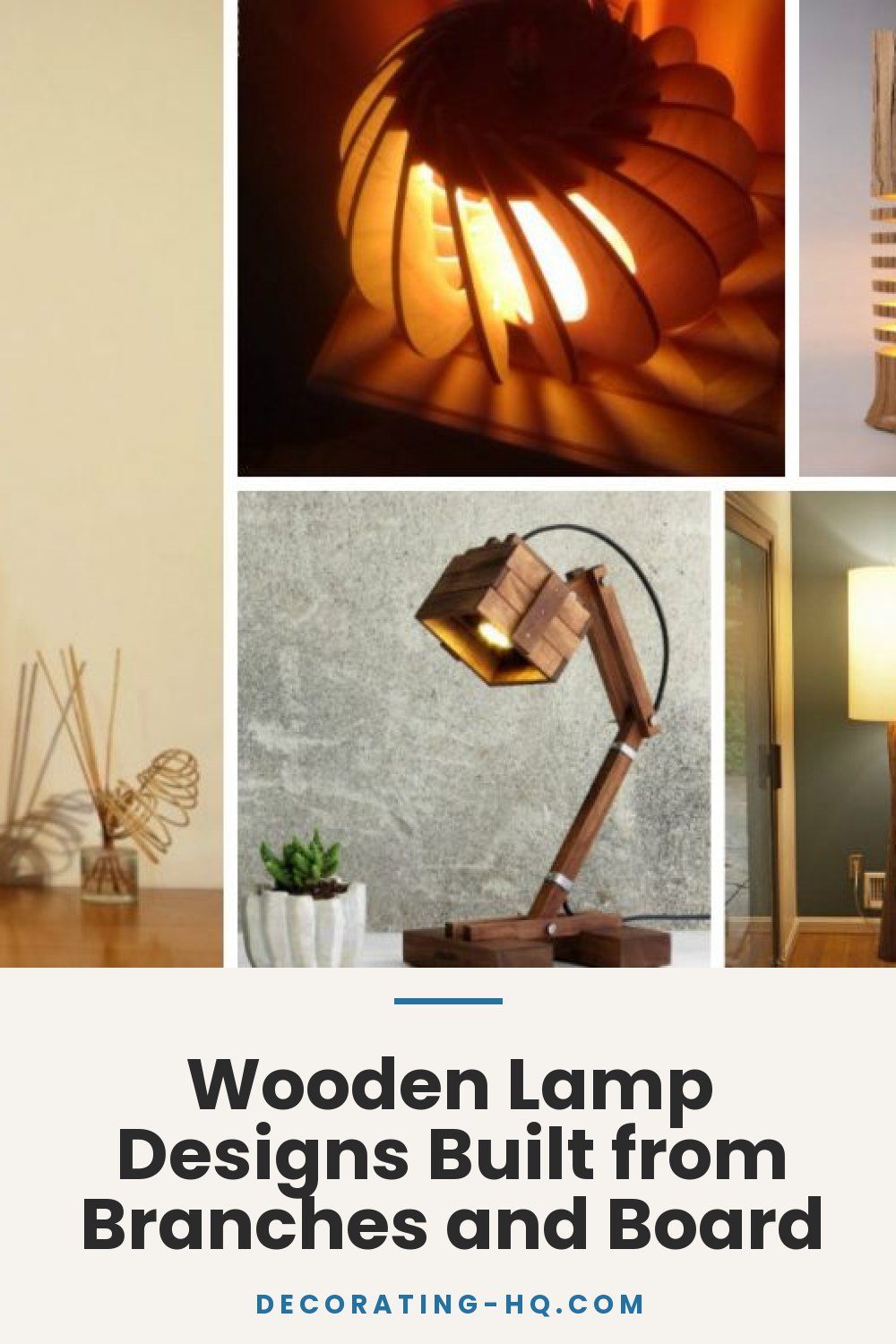 Wooden Lamp Designs Built from Branches and Board