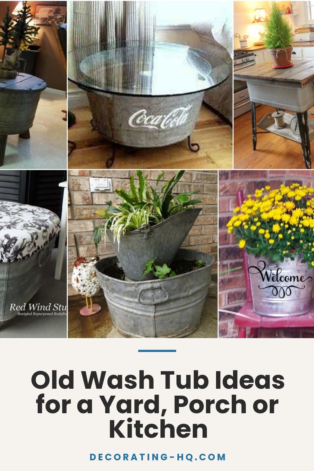 Old Wash Tub Ideas for a Yard, Porch or Kitchen