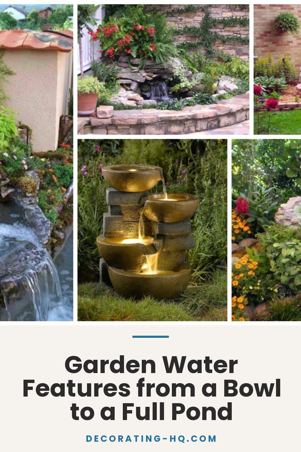 Garden Water Features from a Bowl to a Full Pond