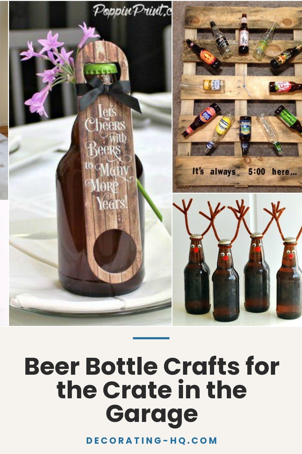 Beer Bottle Crafts for the Crate in the Garage