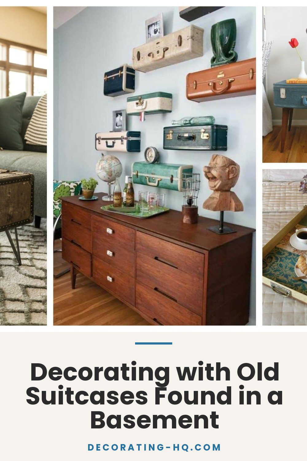 Decorating with Old Suitcases Found in a Basement