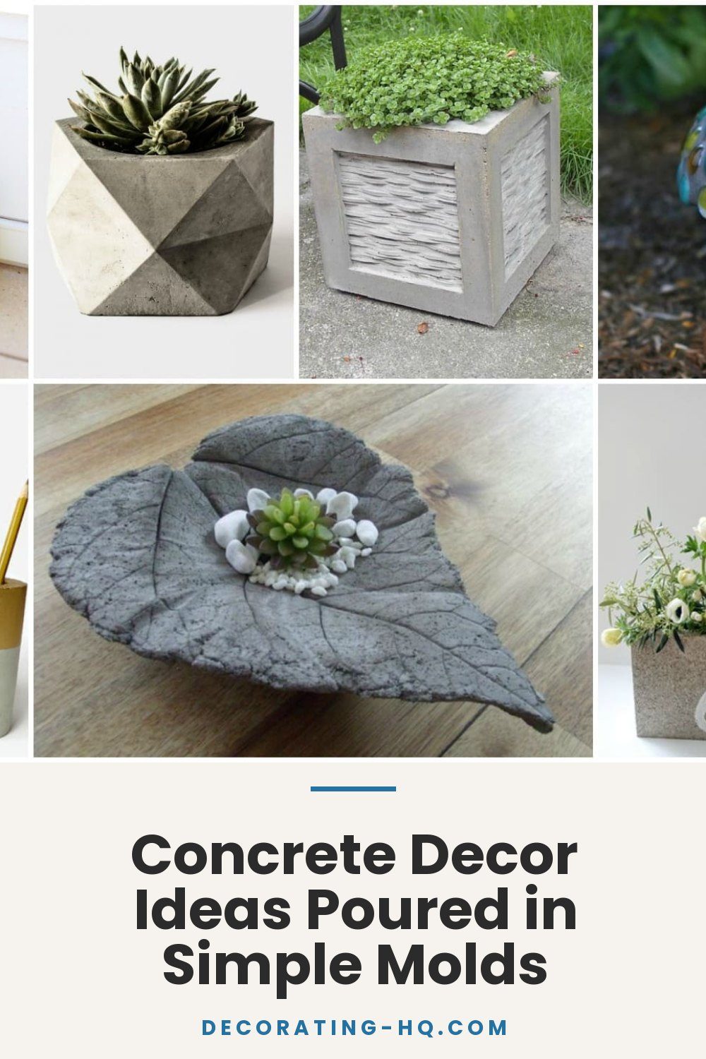 Concrete Decor Ideas Poured in Simple Molds