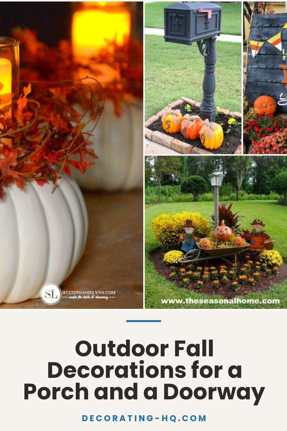 Outdoor Fall Decorations for a Porch and a Doorway