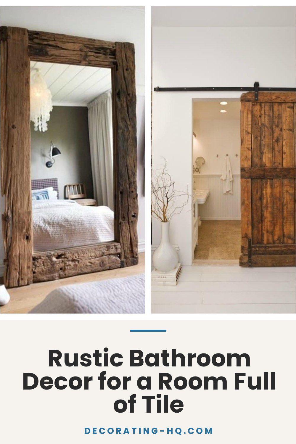 Rustic Bathroom Decor for a Room Full of Tile