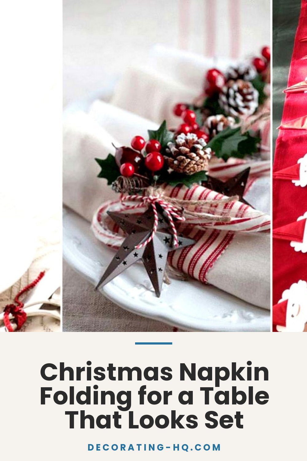 Christmas Napkin Folding for a Table That Looks Set