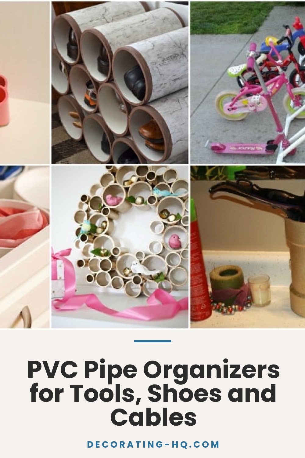 PVC Pipe Organizers for Tools, Shoes and Cables