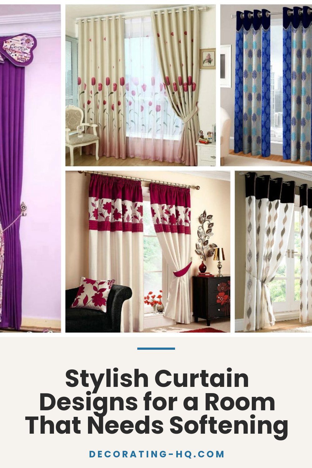 Stylish Curtain Designs for a Room That Needs Softening