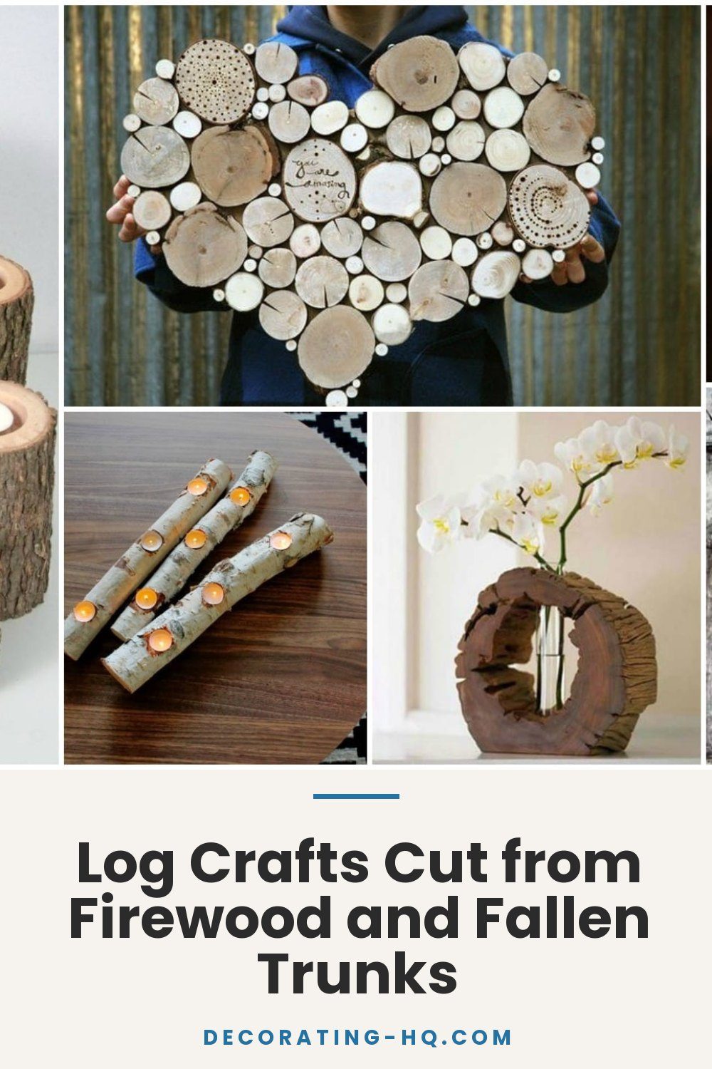 Log Crafts Cut from Firewood and Fallen Trunks