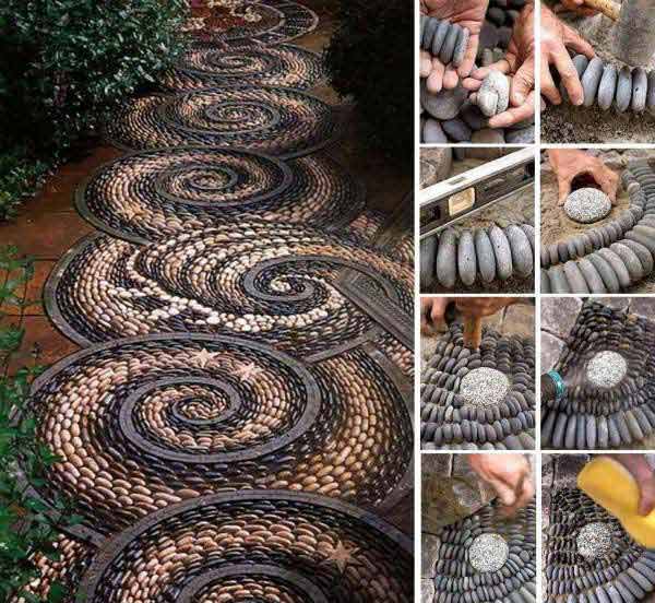 20 Fabulous DIY Garden Decorating Ideas with Pepples and Stones21