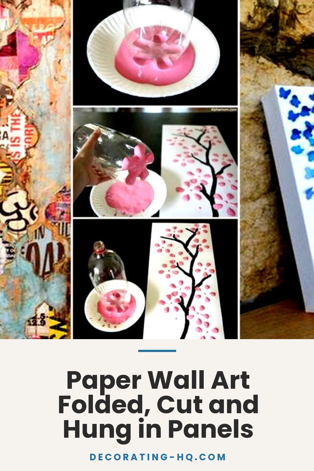 Paper Wall Art Folded, Cut and Hung in Panels