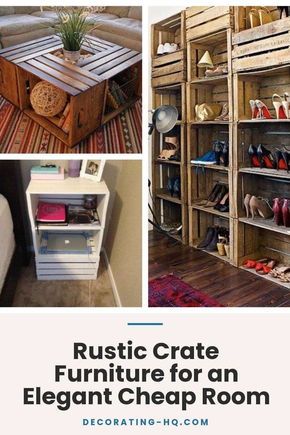 Rustic Crate Furniture for an Elegant Cheap Room
