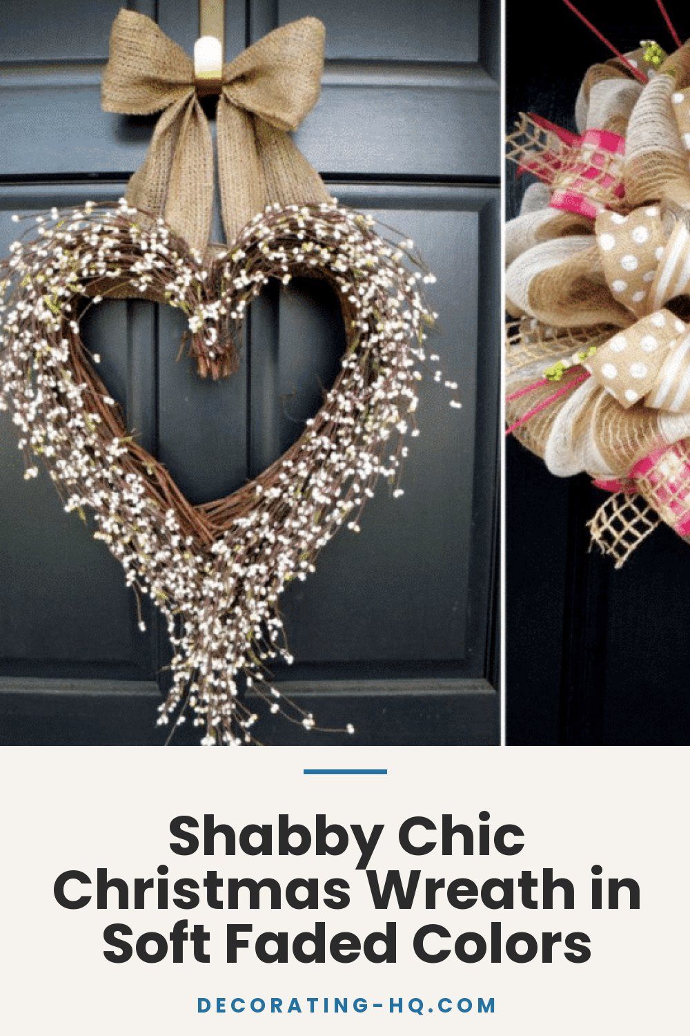 Shabby Chic Christmas Wreath in Soft Faded Colors
