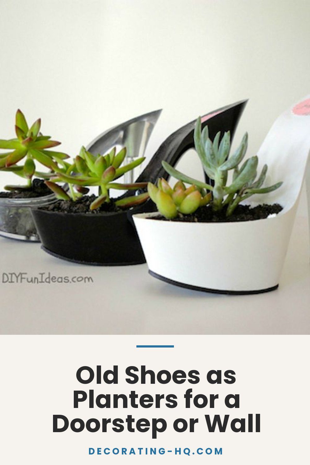 Old Shoes as Planters for a Doorstep or Wall