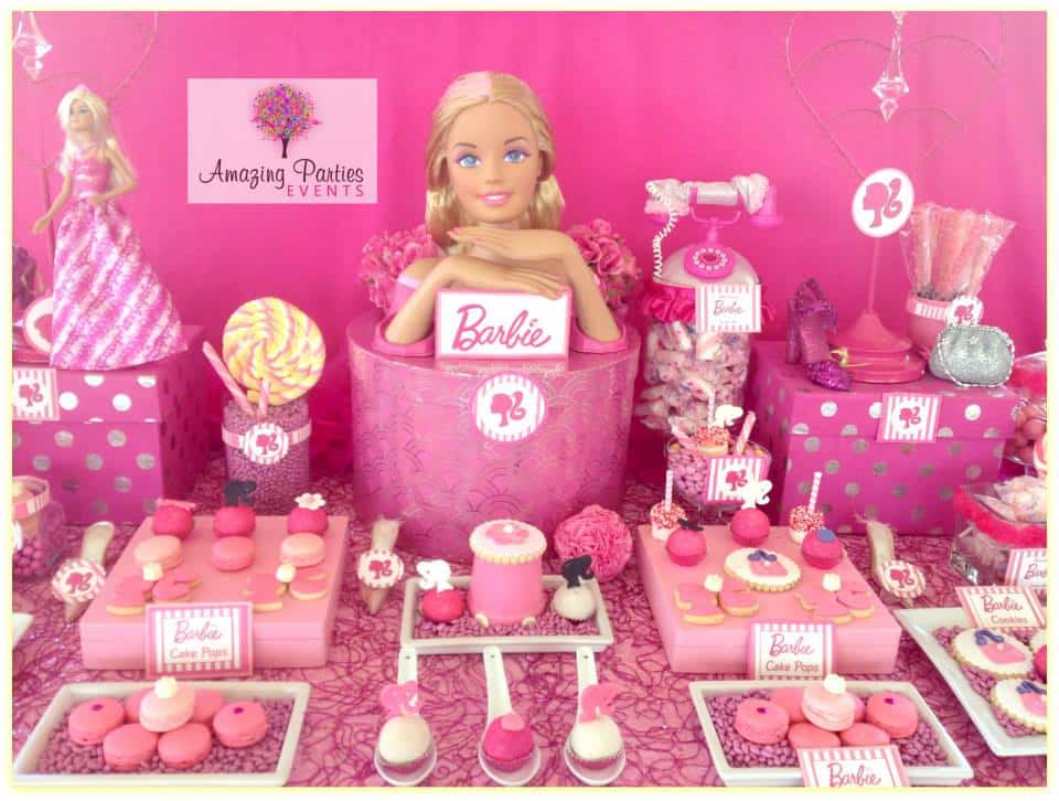 Barbie party ideas dessert table