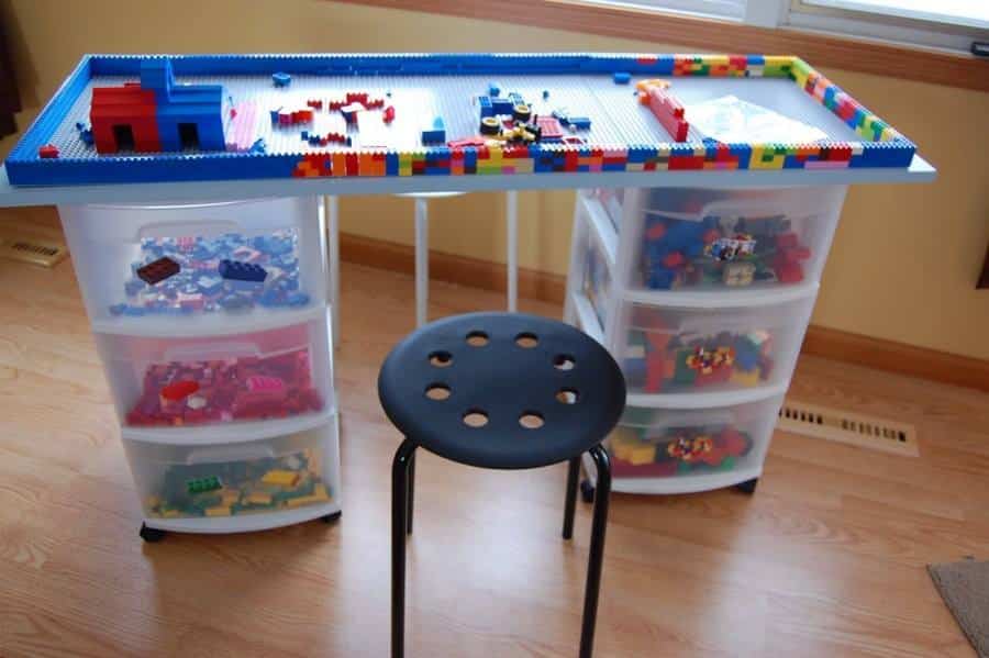 kids lego table with storage