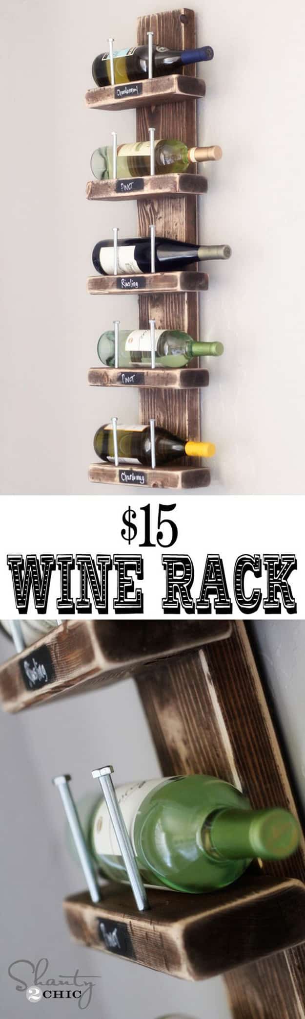 Chalkboard Label Wine Rack