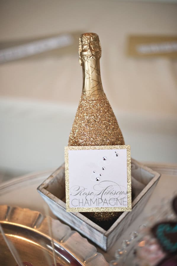 Cover Your Champagne Bottles in Glitter