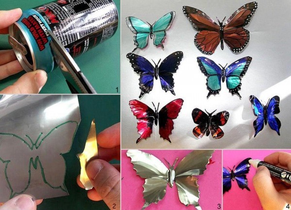 Creative Way To Recycle Cans into Garden Butterfly e1428512894728