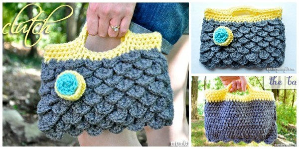 Crochet Crocodile Stitch Handbag Purse Free Pattern (Video)