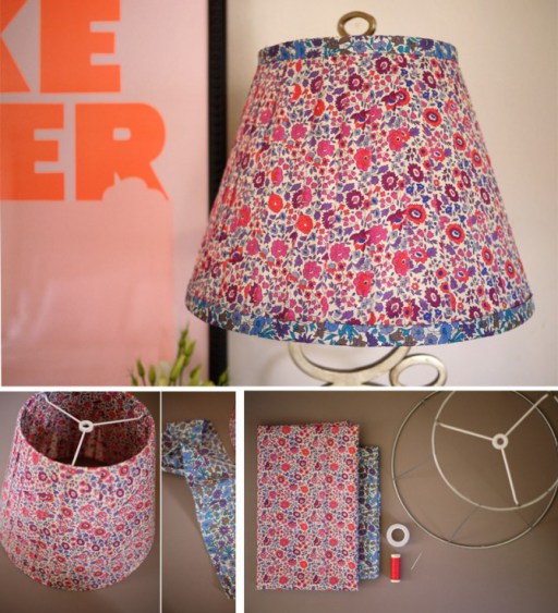 DIY Fabric Floral Lampshade Tutorial