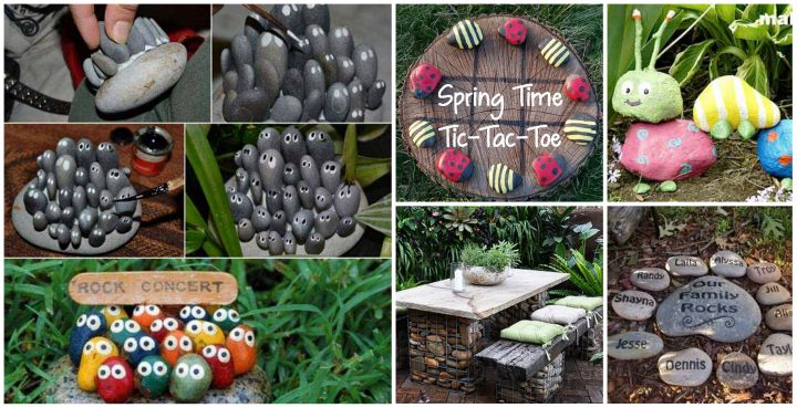 DIY Garden Decorating Ideas with Pebbles and Stones