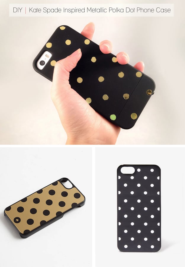 DIY Kate Spade Inspired Metallic Polka Dot Phone Case