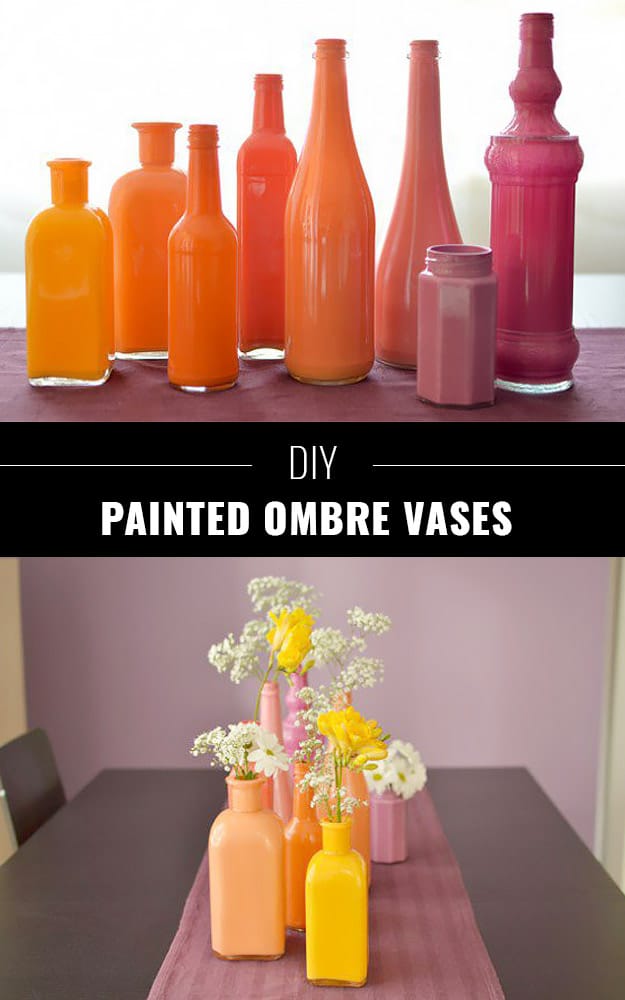 DIY Painted Ombre Vases