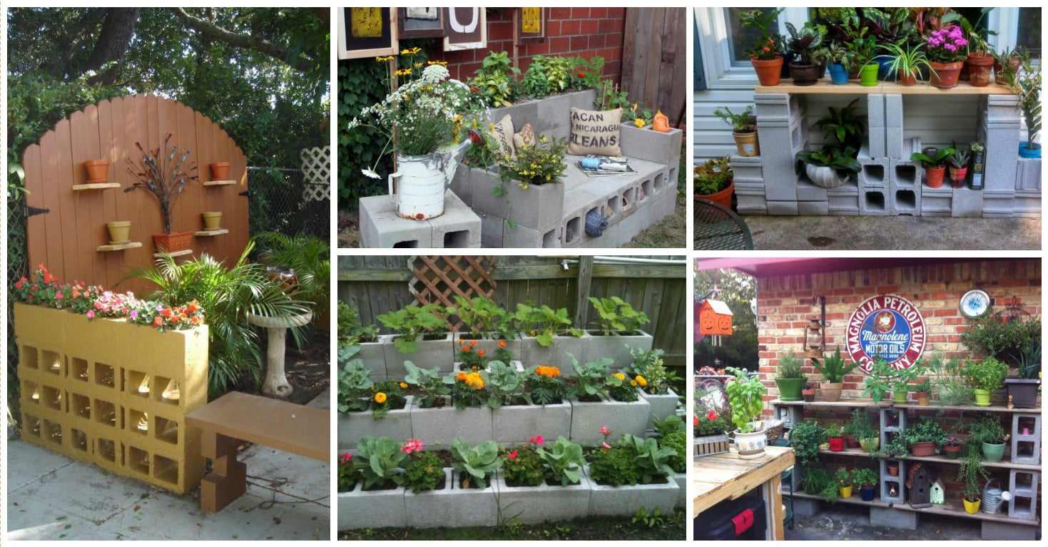 DIY cinder block garden