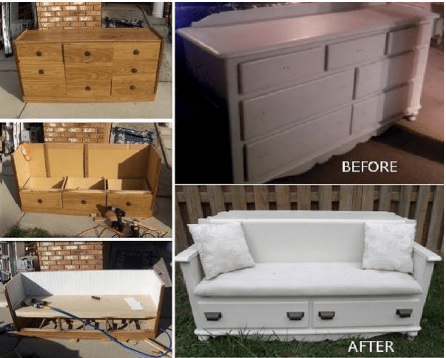 Dresser bench wonderfuldiy