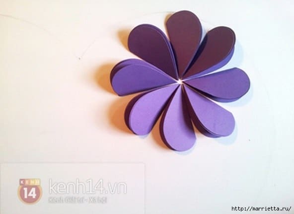 Easy paper heart flower wall art07