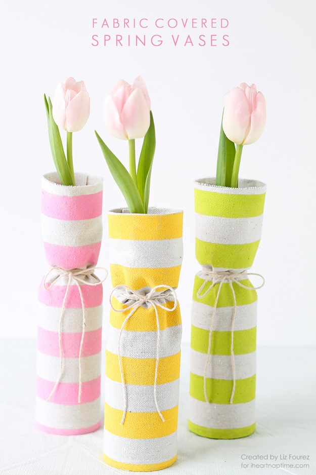 Fabric Covered Spring Vases