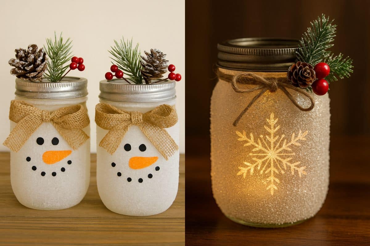 Frosted Mason Jar Glass Container Ideas