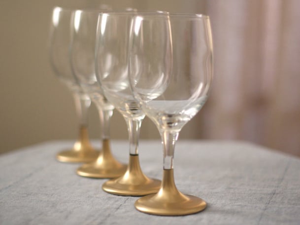 Gold Dipped Holiday Glasses