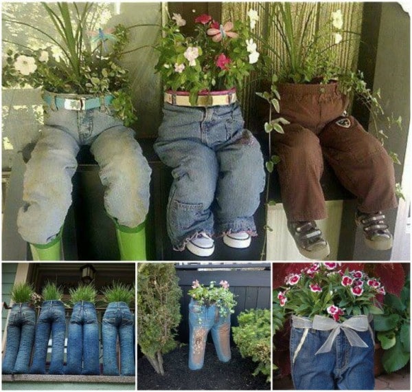 DIY Fun Recycled Jean Planter