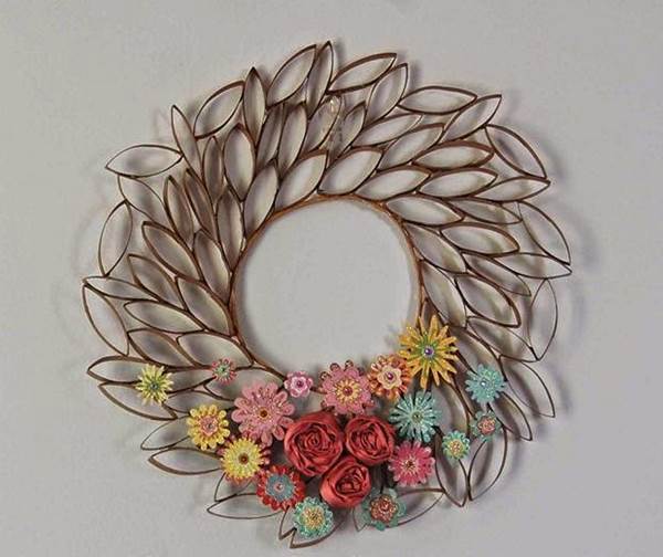 DIY Toilet Paper Roll Flower Wall Art