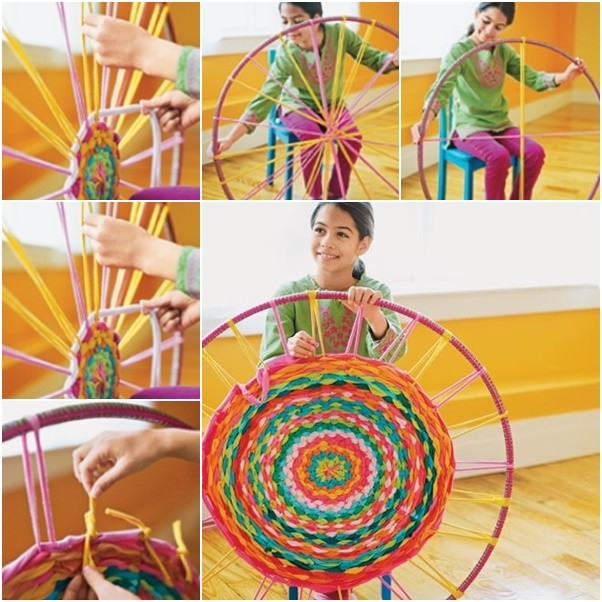 Hula Hoop Woven Rug From Old T Shirts