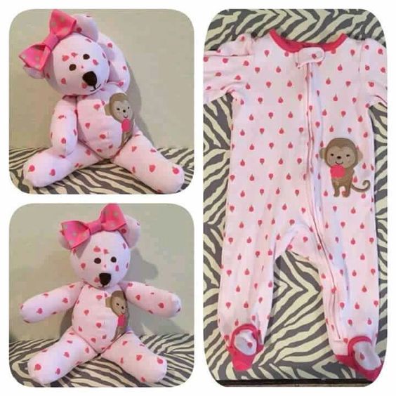 DIY Keepsake Bear from Old Baby Clothes