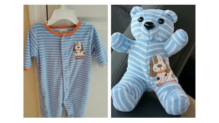 DIY Keepsake Bear from Old Baby Clothes