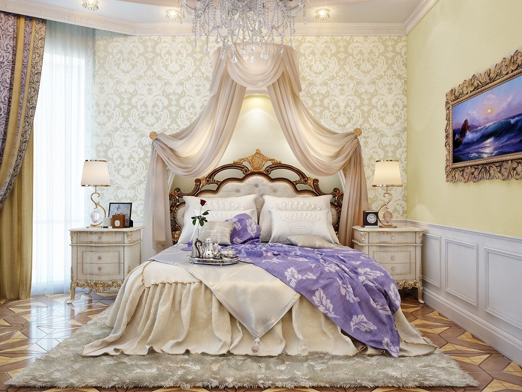 Luxurious Electic Victorian Style Master Bedroom With Beautiful White Shade