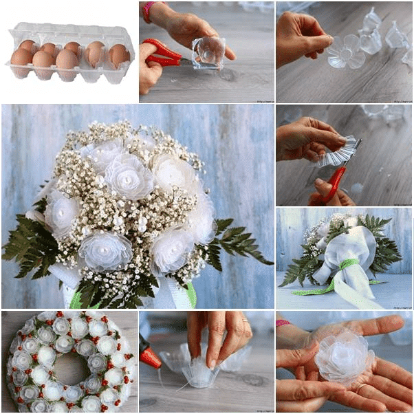Plastic Flower Bouquet from Egg