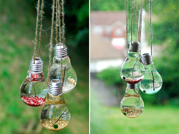 20+ Fantastic DIY Ways To Recycle Old Light Bulbs