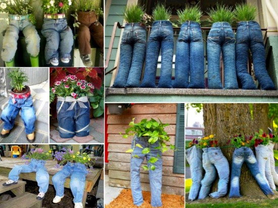 DIY Fun Recycled Jean Planter