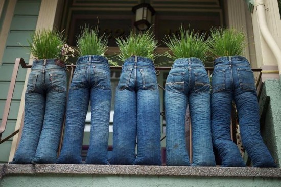 DIY Fun Recycled Jean Planter