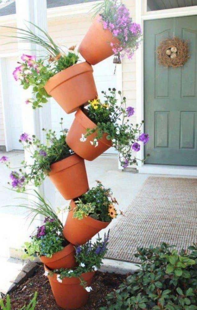 15+ Wonderfull DIY Stacked Flower Pots