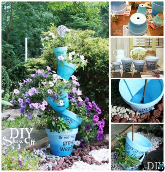 15+ Wonderfull DIY Stacked Flower Pots