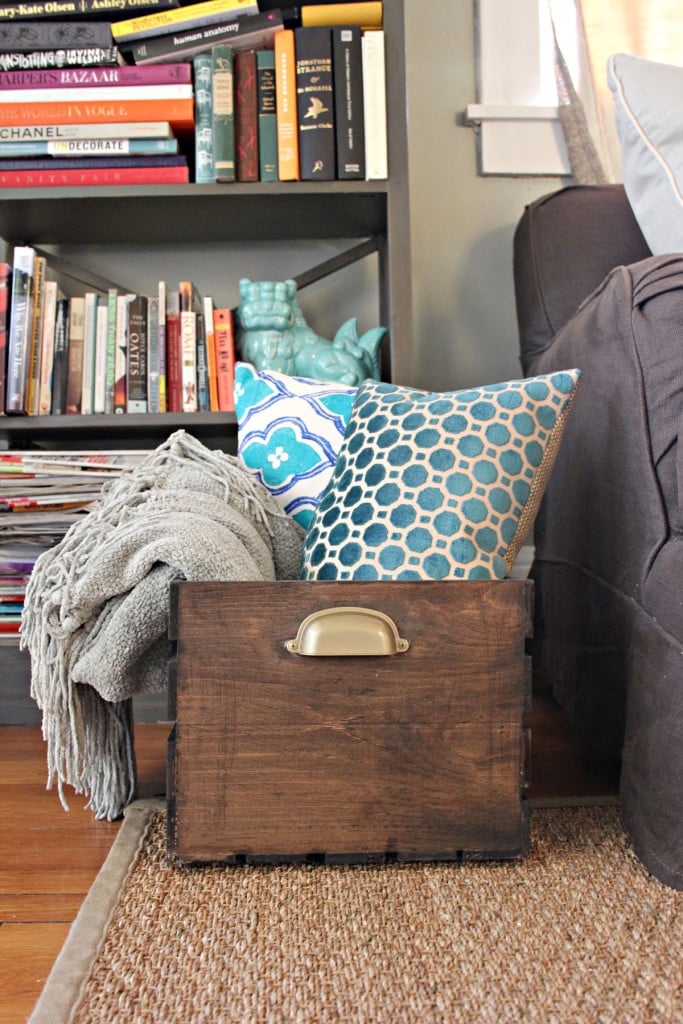 Throw Blanket Pillow Storage